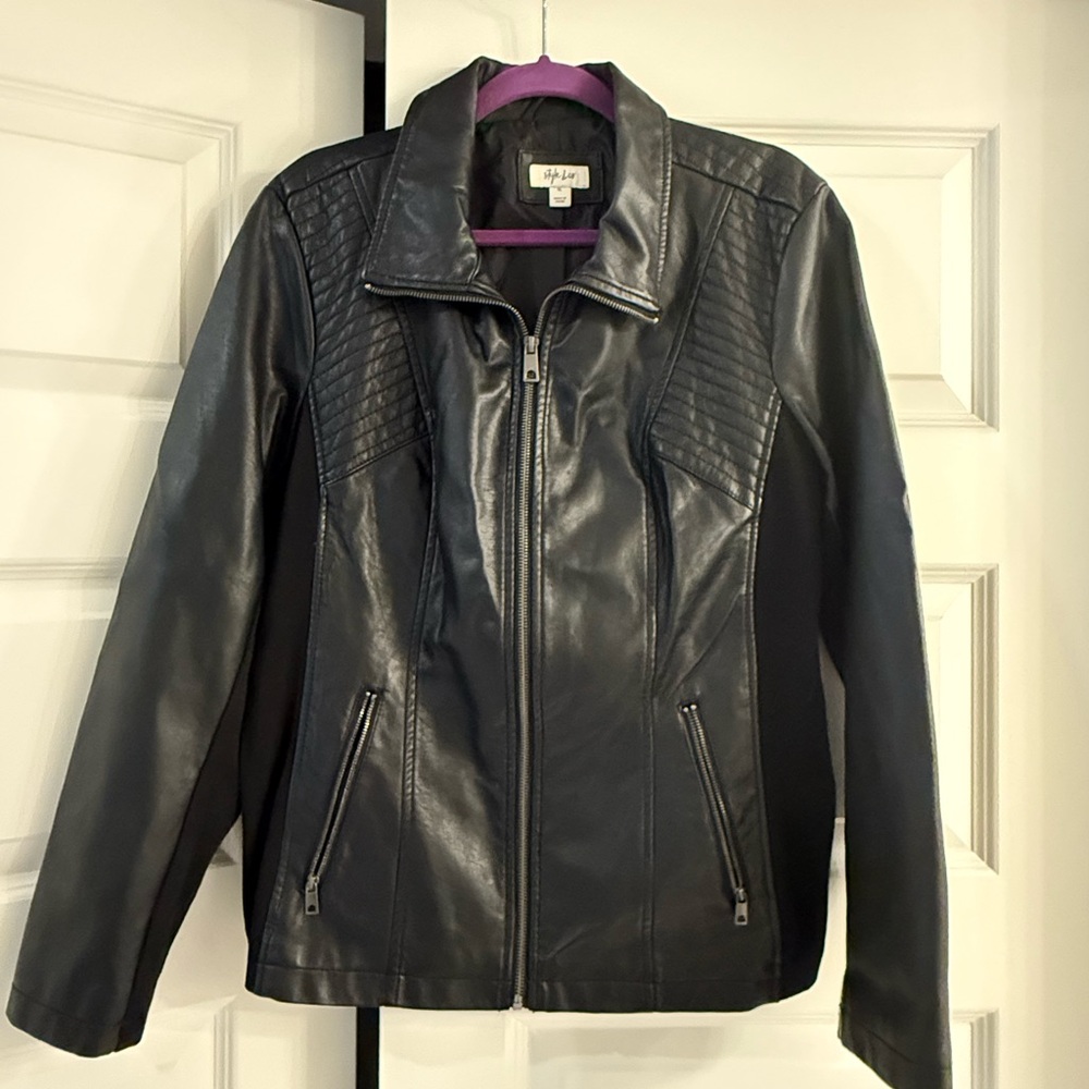 Style & Co. Black Faux Leather Jacket